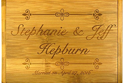 Bamboo Recipe Box Personalized Option for 4x6 Cards - Includes Dividers (Blissful)