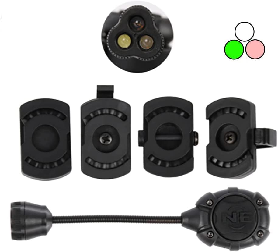 QIRUIMY Tactical MPLS3 Helmet Light,White/IR/Green Light LED Headlamp Safety Signal Indicators Survival Helmet Flashlight (Black)