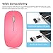 TENMOS T9 Silent Wireless Mouse, 2.4G Ultra Slim Portable Travel Mouse Optical Computer Mice with USB Receiver Type-C Compatible with Notebook, PC, Laptop, Computer (Pink)