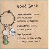 Jingming keji Crystal Keychain Natural Moonstone Healing Stone Meaningful Gift for Graduation New Job Well-wishes