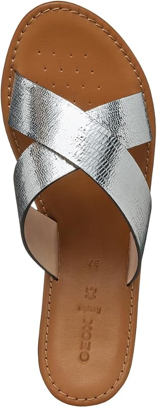 D SOZY S H, Sandalo Scorrevole Donna, Silver, 39 EU