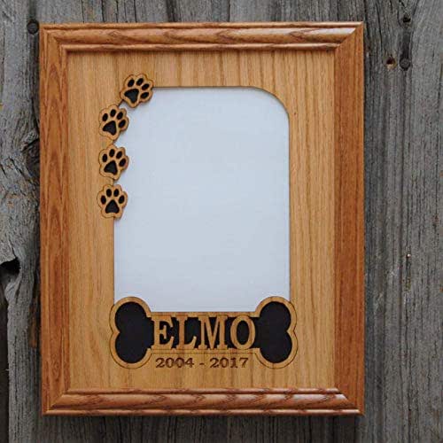 Personalized Dog Picture Frame with Name Bone & Paw