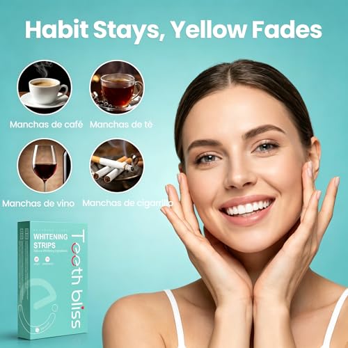 Teeth Whitening Strips Teeth Whitener: TeethBliss 14 Treatments Teeth Whitening Strips Low Sensitivity, Home Whitening for Weddings, Dating and Working for Coffee Drinkers