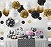 Paxcoo 22 Pcs Black Gold White Tissue Pom Poms Paper Flowers Paper Lanterns for Birthday Party Decoration