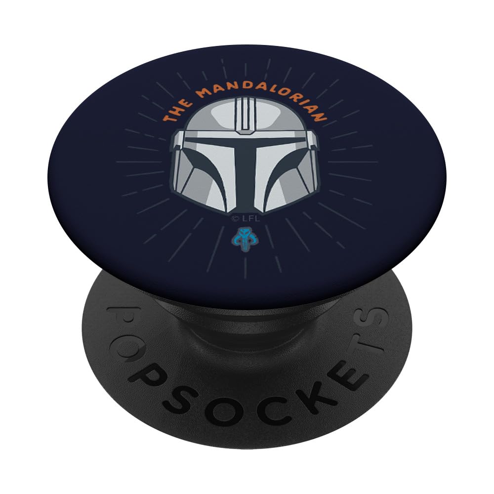 Star Wars The Mandalorian Cartoon Helmet Portrait PopSockets Swappable PopGrip