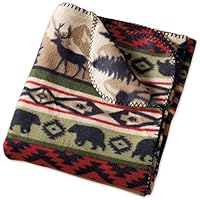 DII Design Imports Walk in the Woods Back Country Stripe Fleece Throw Blanket ~ 50 x 60 Inch