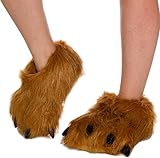 Silver Lilly Bear Paw Animal Slippers (Brown, M)