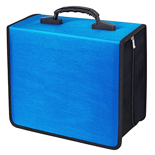 Siveit 400 CD/DVD Case Wallet VCD Storage Holder Booklet Album Box Binder, Blau, White Binder, tragbar