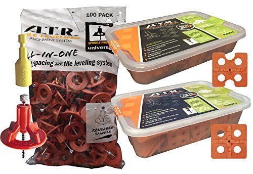 ATR Tile Leveling Alignment System DIY Kit 3mm Cross Floors and Walls (301 pieces)