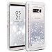 Galaxy Note 8 Case, Dexnor Glitter 3D Bling Sparkle Flowing Quicksand Liquid Bumper Clear 3 in 1 Shockproof TPU Silicone + PC Heavy Duty Protective Defender Cover for Samsung Galaxy Note 8 - Silver