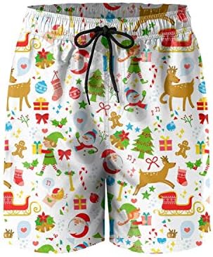Men's CANDY CANE CHRISTMAS Gift Board Shorts Swim Trunks