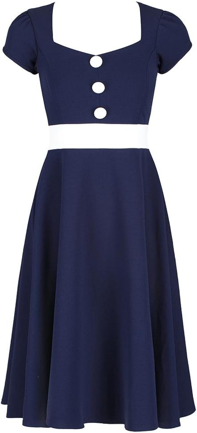 navy rockabilly dress