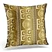 Emvency Throw Pillow Covers Case Versace Modern Abstract Geometric with Antique Gold 3D Vintage Greek Key Squares Circles Rhombus Greece Decorative Pillowcase Cushion Cover 18 x 18 Inches