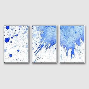 3 Piece Framed Canvas Home Artwork Decoration Watercolor Sfumato Canvas Wall Art for Living Room, Bedroom - 16"x24"x3 Panels