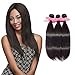 Rechoo 7A Grade Mixed Length Brazilian Remy Hair Extension Weave 3 Bundles 300g - Natural Black, (16