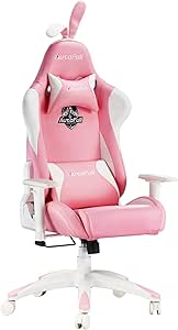 AutoFull - Silla de computadora Kawaii, color rosa, con base Sakura