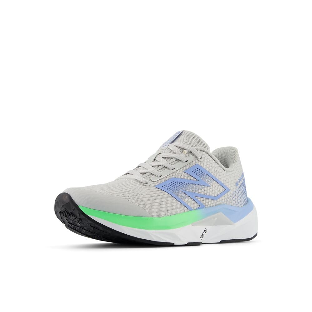 New Balance Kid’s FuelCell Propel V5 Bungee Running Shoe, Grey Matter/Electric Sky/Electric Jade, 10.5 W Little Kid