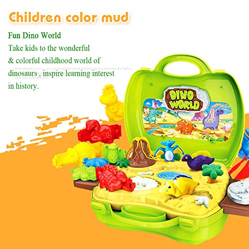 Jovatnana Dino World Modeling Clay Create with Clay Dinosaurs Kit Combines Art, Adventure, Science and Fun for The Perfect STEAM Experience Safe Non Toxic 26-Piece Set - Thumbnail 5