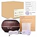 Tenswall 400ml Cool Mist Humidifier, Ultrasonic Aromatherapy Essential Oil Diffuser - Whisper Quiet Operation - Black Wood Grain Color-Changing LED Light & Auto Shut-Off Function - 4 Timer Settings …