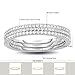 925 Sterling Silver Cubic Zirconia 3pcs Stackable Stacking Ring Wedding Eternity Band, Size 8