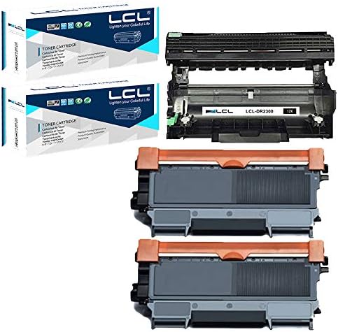 LCL TN2320 TN-2320 High Yield Toner Cartridge + Drum DR2300 DR-2300 DR2325 Compatible with Brother DCP-L2540DNR DCP-L2560DWR MFC-L2700D MFC-L2700DW MFC-L2703DW MFC-L2720DW MFC-L2740DW (2Toners 1Drum)