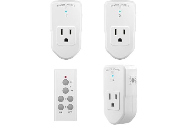 BN-LINK Wireless Remote Control Electrical Outlet Switch for Lights, Fans, Christmas Lights, Small Appliance, Long Range Whit