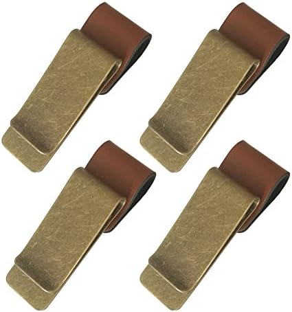 ALTTIMERY Retro Leather Traveler Notebook Pencil Pen Holder Pen Loop Metal Clip (Pack of 4)