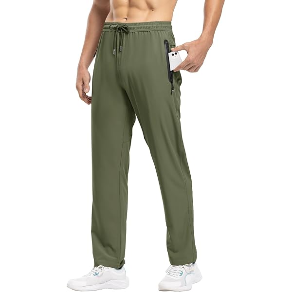MANSDOUR Pantalon De Sport Pour Homme Avec Poches Zippées - Bleu