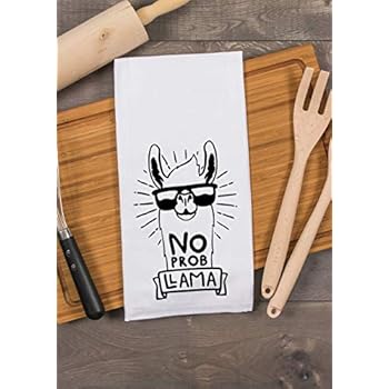 Funny Kitchen Towel No Prob Llama Dishcloth - Housewarming Gift