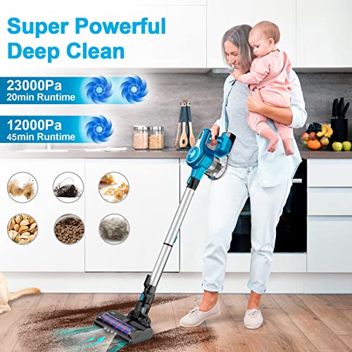 INSE Cordless Vacuum Cleaner, 23Kpa 265W Powerful Suction Stick Vacuum