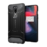 KAPAVER® OnePlus 6 Case Premium Tough Rugged Solid Black Shock Proof Slim Armor Back Cover Case for One Plus 6 (Rugged)