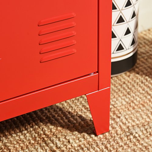 HouseinBox Office File Storage School Lab Supplies Stand Storage 2 Tier Cabinet Shelves, Detachable 4 Legs,Size:15.9'' x 12'' x 22.6'',Red - Thumbnail 7