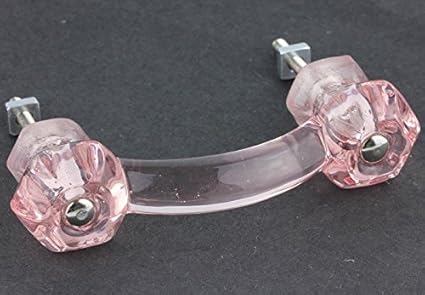 Depression Depression Pink Glass Drawer Pull Handle Centers 3