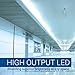 Hyperikon T8 T10 T12 8ft LED Tube Light, 36W (75W Equiv.), Dual-End Powered, Ballast Bypass, Shatterproof, Fluorescent Replacement, 6000k, Clear, 4400 Lumens, Workshop, Warehouse, Garage - 4 Pack