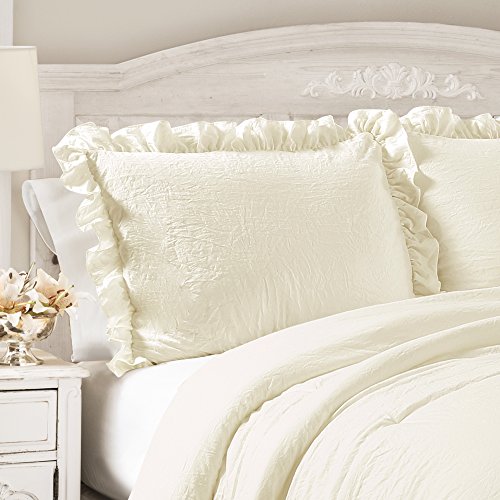 Lush Decor Reyna Comforter Ruffled 3 Piece Bedding Set with Pillow