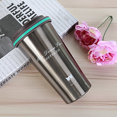 17oz Travel Mug, Stainless Steel Travel Coffee Thermoses Creative Car Vacuum Coffee Tumblers Cup Water Bottle Flask for Outdoors Hot & Cold Drinks