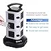 Asgens 3M 2 USB Power Strip 11 Way Outlet Extension Lead USB Charging Ports Station - USB Extension Lead Switch with Overload Protection Power Socket Perfect for Home Office - Black