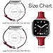 Maledan for Fitbit Versa Bands Women Men, Slim Genuine Leather Strap Accessories for Fitbit Versa Fitness Smart Watch, Small, Red