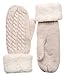 Women's Winter Warm Cable Knitted Mitten Plush Lining Gloves with Hair Tie.