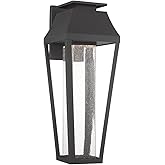 Savoy House 5-355-BK Brookline Traditional Clear Seeded Glass Dark Sky Friendly Outdoor Wall Lantern, Integrated LED 1-Light 