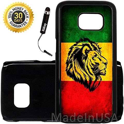 Custom Galaxy S7 EDGE Case (Rasta Rastafarian Lion) Edge-to-Edge Plastic Black Cover Ultra Slim | Lightweight by Innosub