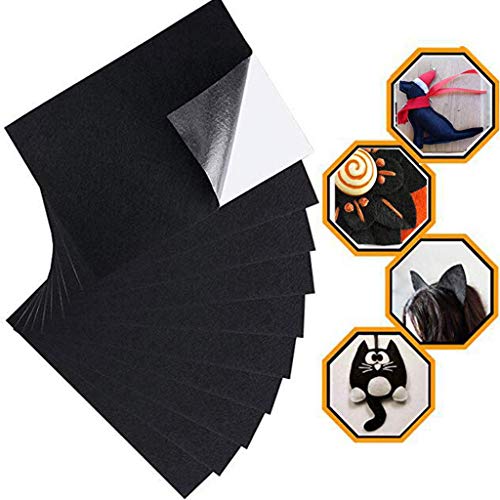  Maonet Black Felt Fabric Adhesive Sheets Multipurpose Velvet Sheet Sticky Glue Back for Art & Crafts Protector Pads (Black) - Thumbnail 4