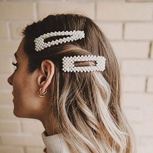 Pearl Hair Clips for Women Girls, ETEREAUTY Pearl Barrettes Hair Pins, Fashion Sweet Hair Decorative for Party Wedding Daily, 6 PCS