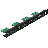 UCTRONICS 1U Raspberry Pi Rack Mount, Heavy-Duty 2mm Carbon Steel 19" Rackmount, Supports 1&ndash;4 Raspberry Pi 5/4B/3B+, with Keystone Slots for Cluster &amp; Server Setup