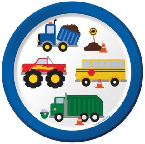 Traffic Jam Party Paper Lunch Plates x 8