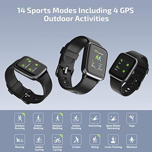 LETSCOM Smart Watch, GPS Running Watch Fitness Trackers with Heart Rate