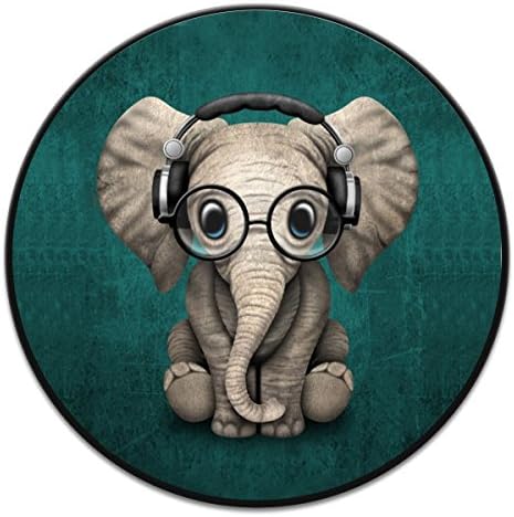 Lovely Expanding Stand Pop Phone Grip Mount Holder Sockets for iPhone 8, iPhone X, Smartphones and Tablets - Cute Baby Elephant Dj Wearing Headphones and Glasses Black