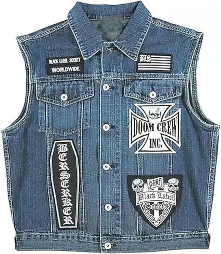 JILDISH Black Label Biker Society Real Leather Vest | BLS Skull