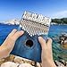 Apelila 17 Key Kalimba Thumb Piano, Solid Mahogany Wood Body Finger Piano with Tune Hammer,Carry Bag,Pickup,Key Stickers(Blue)