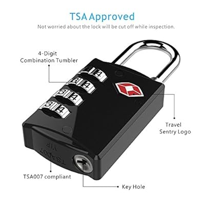 DOCOSS-Set of 2-309-Metal TSA Approved Lock 4 Digit for Luggage Bag International Number